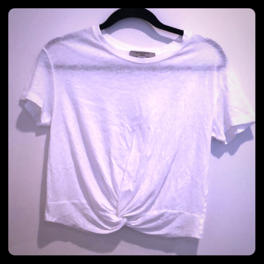 ALL SAINTS - cropped white t shirt - sz S!
